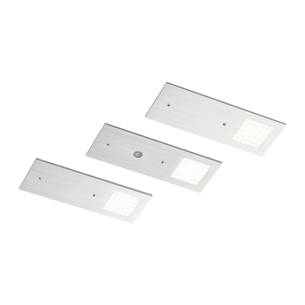 Arcchio 3 szt. LED -punktowa 'Nortra' z możliwością ściemniania, styl nowoczesny, m. in. do salonu, jadalni, kolor aluminiowy, szary, cynkowy, aluminium