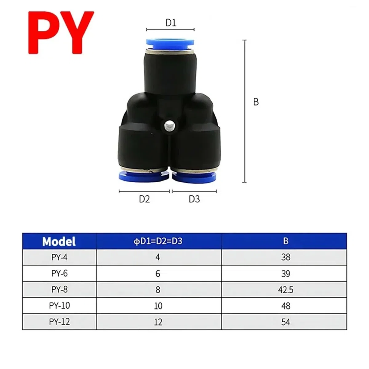 Złączki pneumatyczne Szybkozłącze Złącza do rur powietrznych Plastikowe PU PY 10 mm 12 mm Złączka węża 5 szt. (PY (10 SZTUK), 10 mm)