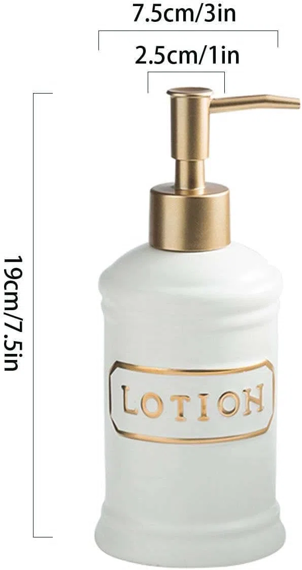 Ceramiczny dozownik mydła 340 ml 12 uncji Butelka z pompką do mydła w płynie do rąk Szampon Łazienka Kuchnia Biała