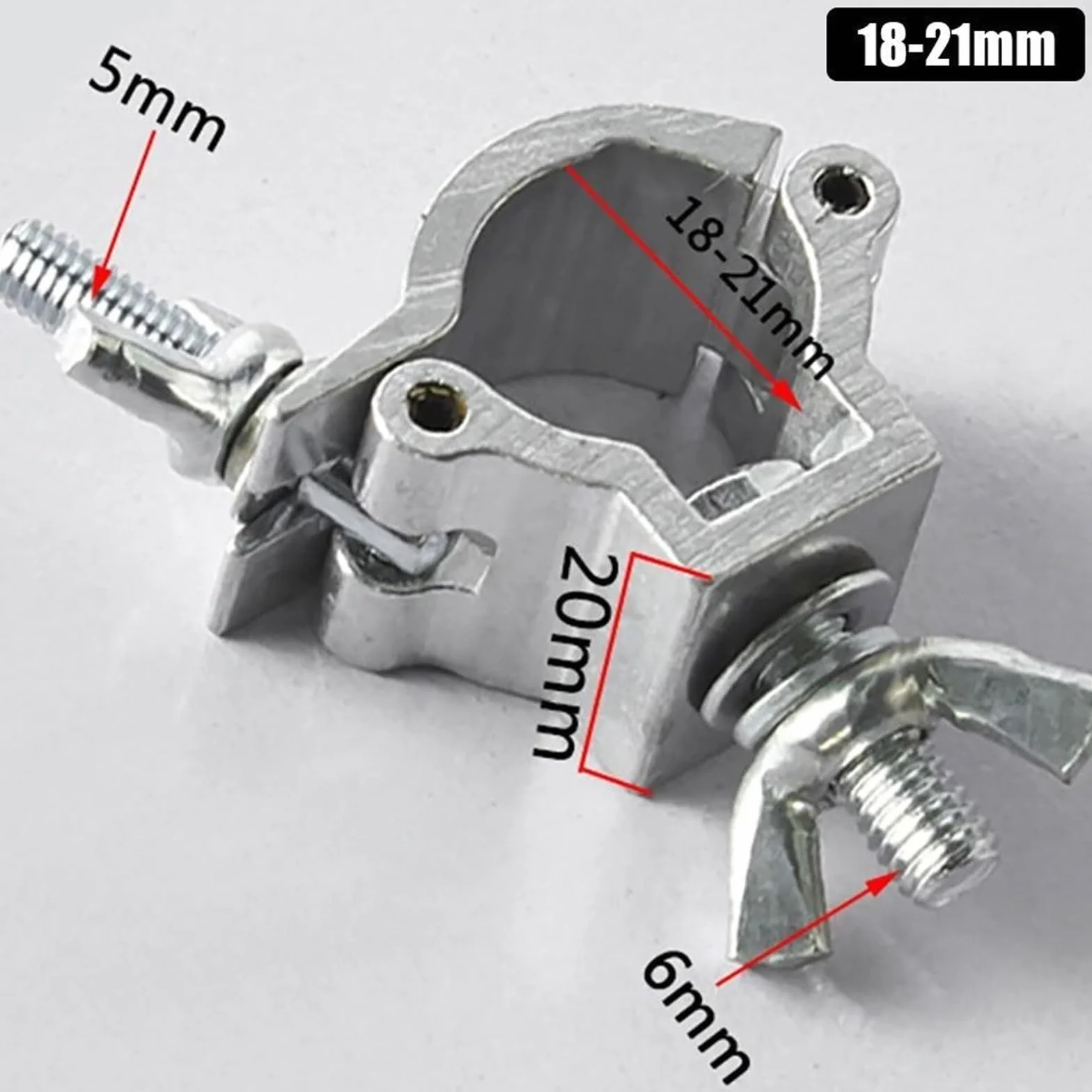 2 szt. Światło sceniczne ze stopu aluminium zacisk kratownicowy zacisk szybkozłączny uchwyt do oświetlenia DJ-skiego-regulowane haczyki do zawieszania lamp 18-52mm(18-21mmx2mm)
