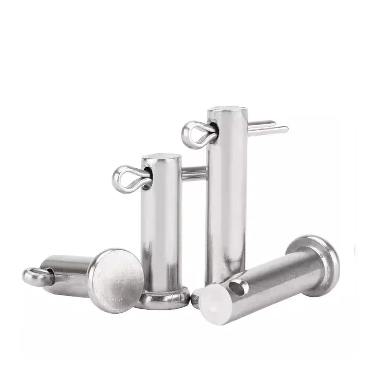 Sworzeń z łbem płaskim ze stali nierdzewnej M8 304 z otworem / zawiasem w kształcie litery T i zawleczką(M8x150mm 24sets)