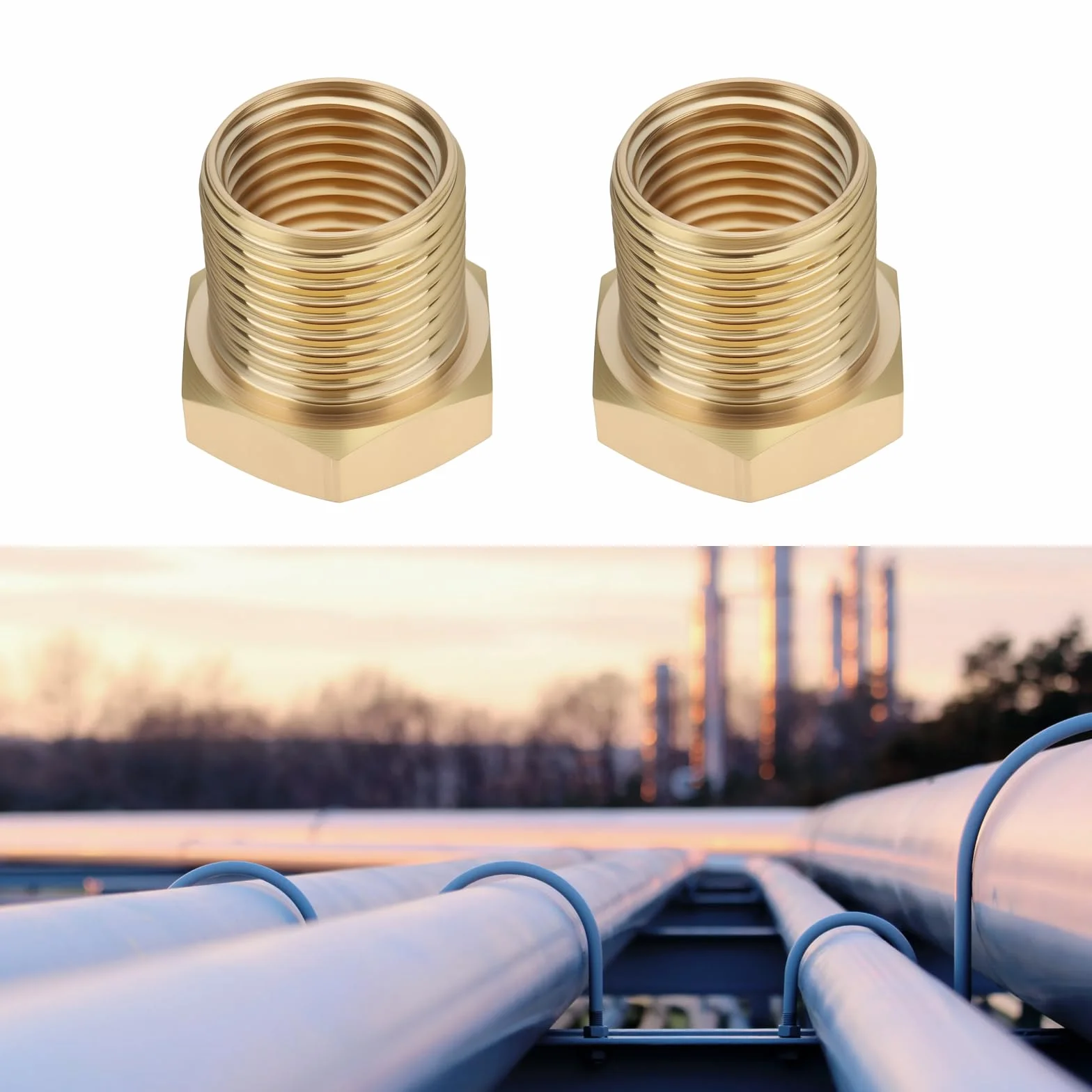 2 szt. M12 x 1 męski na M10 x 1 żeński mosiężny adapter redukcyjny do łączenia rur w układach hydraulicznych chłodniczych na gaz ziemny