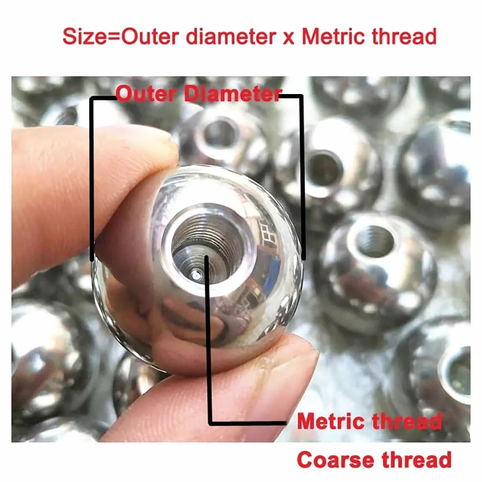 Śruba kulowa z pojedynczą nakrętką, gwint M10 304 Koraliki kulkowe SUS 15-60 mm Gwint żeński z półotworem Kulki z litego metalu(45mmx1pcs)