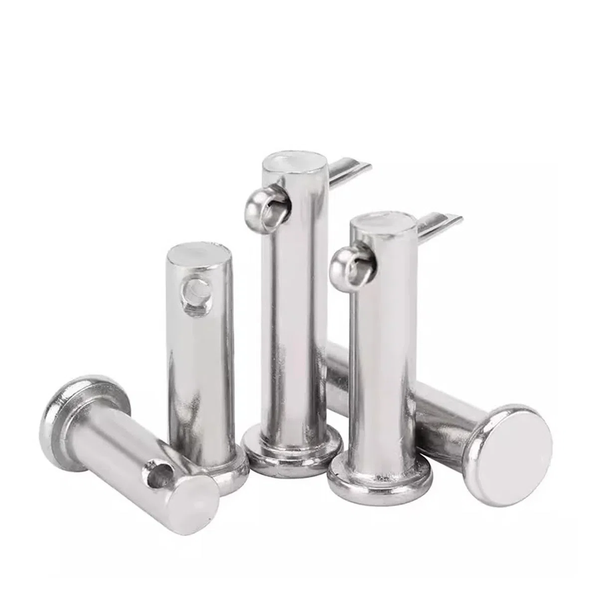 Sworzeń z łbem płaskim ze stali nierdzewnej M8 304 z otworem / zawiasem w kształcie litery T i zawleczką(M8x150mm 24sets)