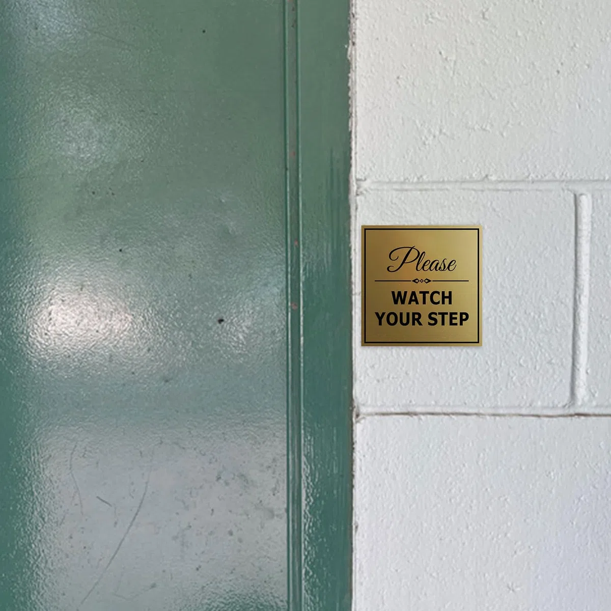 Signs ByLITA Square Classy 10 sztuk znaków bezpieczeństwa z łatwym montażem, czarny/srebrny