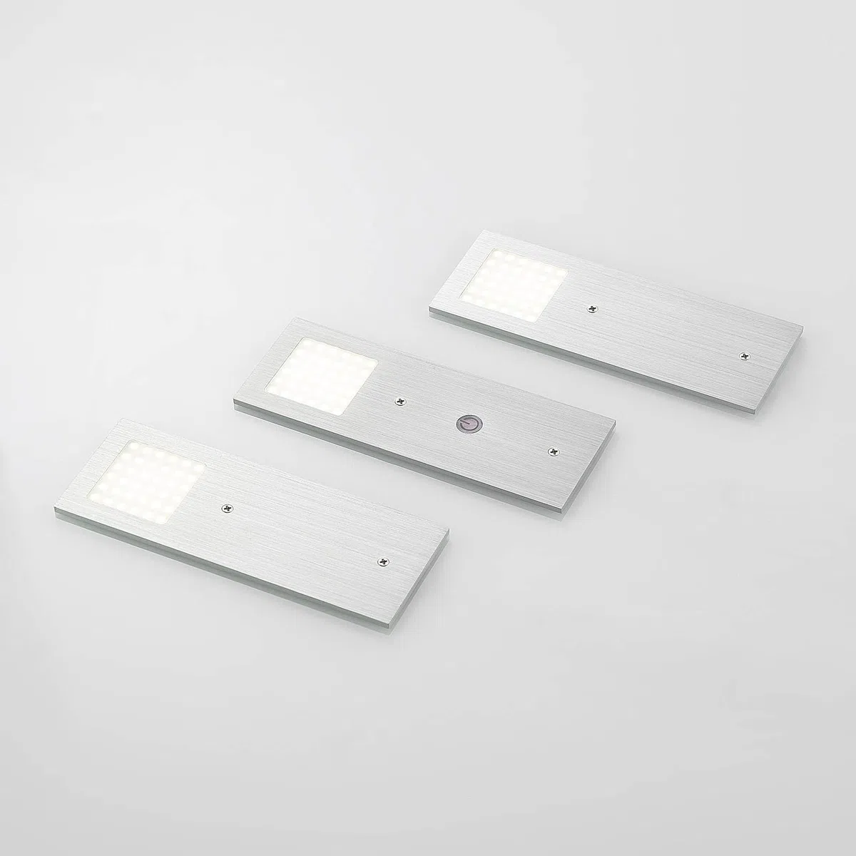Arcchio 3 szt. LED -punktowa 'Nortra' z możliwością ściemniania, styl nowoczesny, m. in. do salonu, jadalni, kolor aluminiowy, szary, cynkowy, aluminium