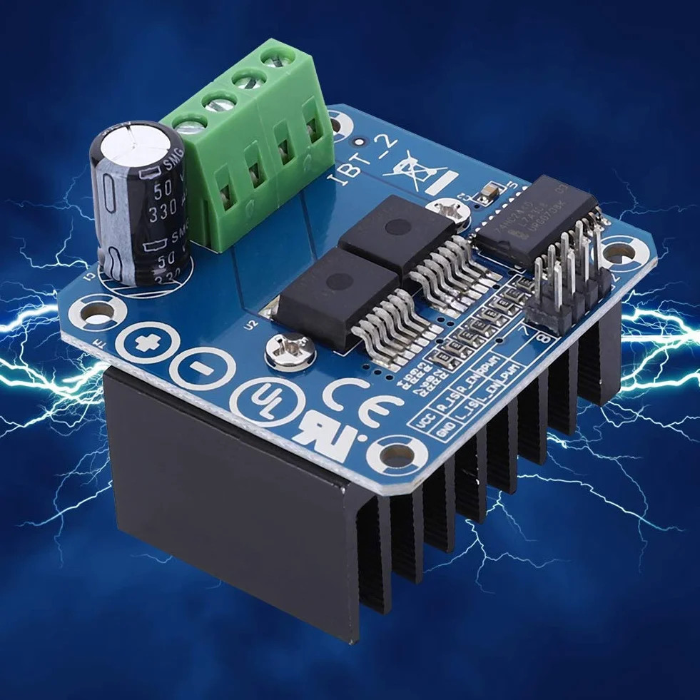 Moduł Napędu Silnika Yctze BTS7960 43A o Dużej Mocy do Inteligentnego Samochodu, Komponenty Elektryczne ze Sterownikiem Silnika z Mostkiem H 29 V
