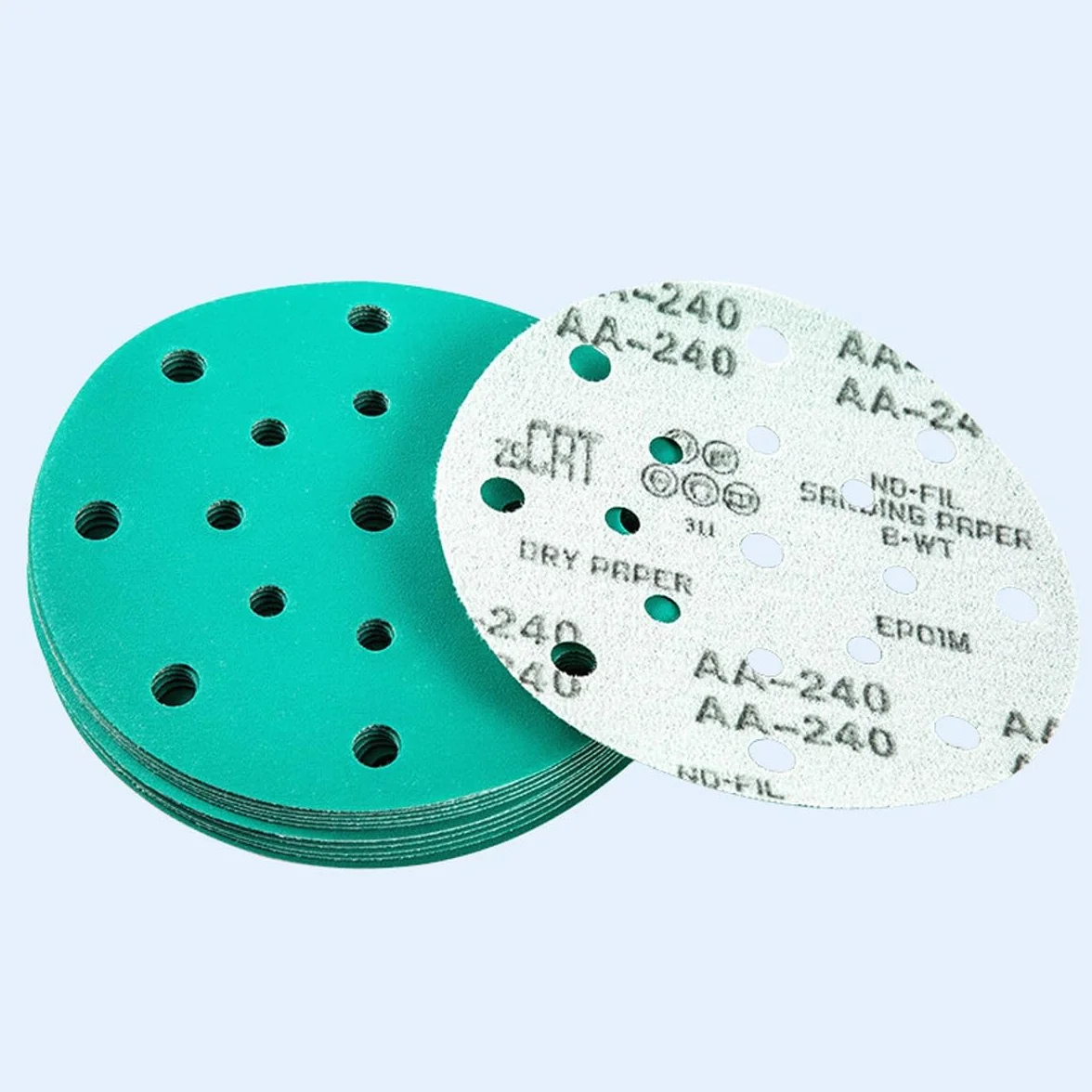 100 szt. Tarcze szlifierskie 150 mm - zestaw papierów ściernych z rzepem i pętelką z 17 otworami do szlifierek oscylacyjnych losowych, ziarnistość 60-2000(240grit)