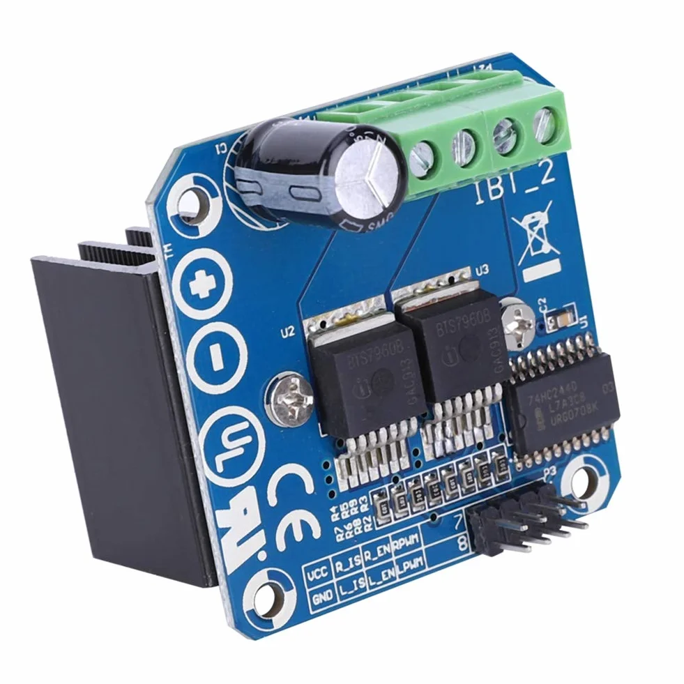 Moduł Napędu Silnika Yctze BTS7960 43A o Dużej Mocy do Inteligentnego Samochodu, Komponenty Elektryczne ze Sterownikiem Silnika z Mostkiem H 29 V