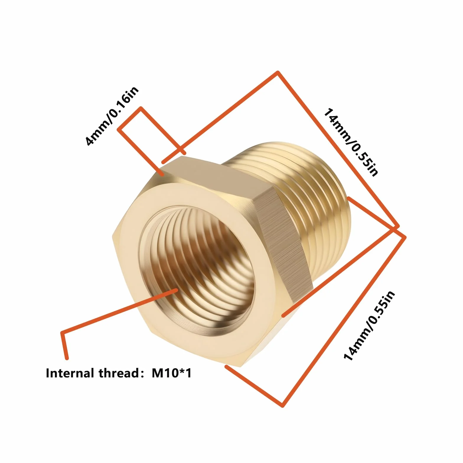 2 szt. M12 x 1 męski na M10 x 1 żeński mosiężny adapter redukcyjny do łączenia rur w układach hydraulicznych chłodniczych na gaz ziemny