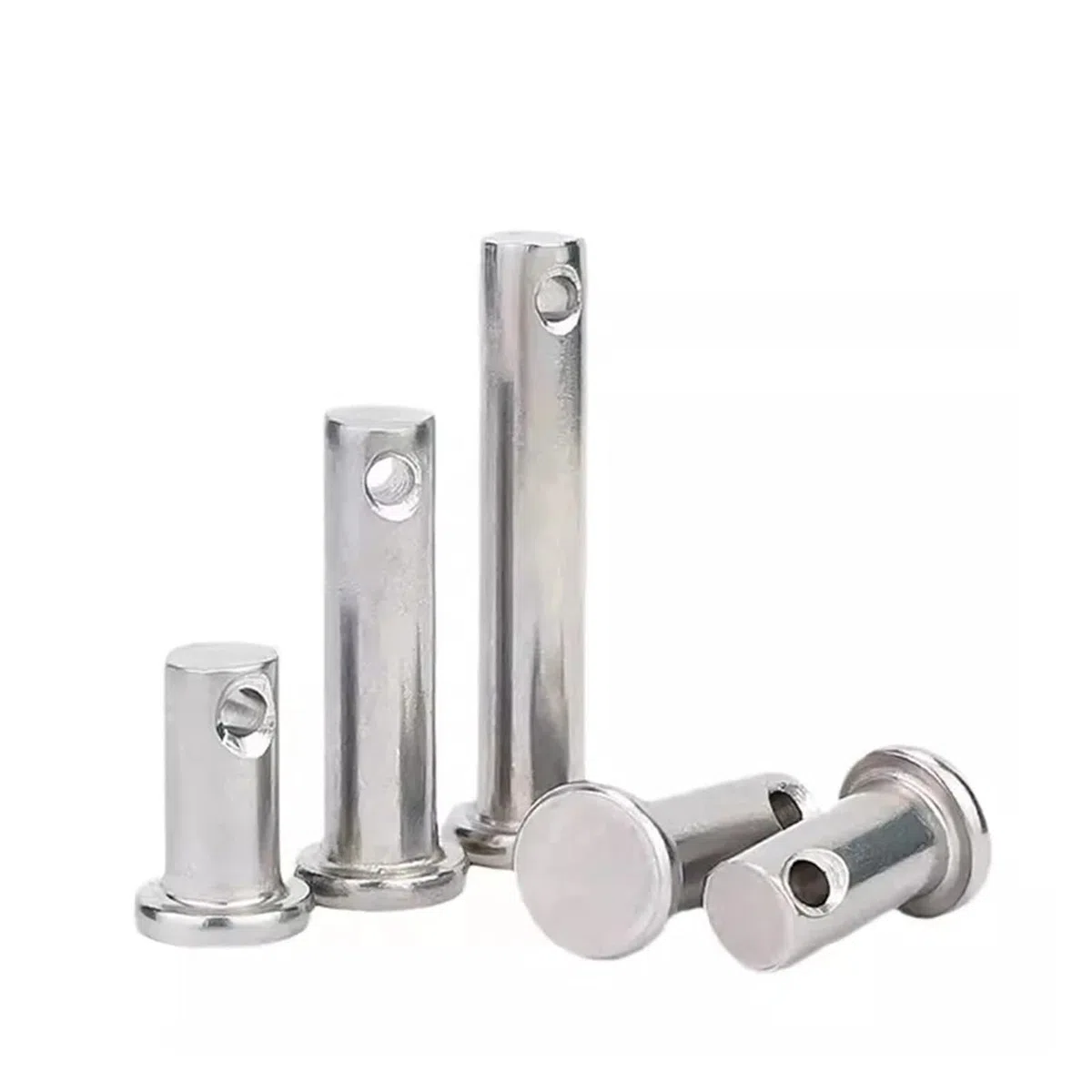Sworzeń z łbem płaskim ze stali nierdzewnej M8 304 z otworem / zawiasem w kształcie litery T i zawleczką(M8x150mm 24sets)